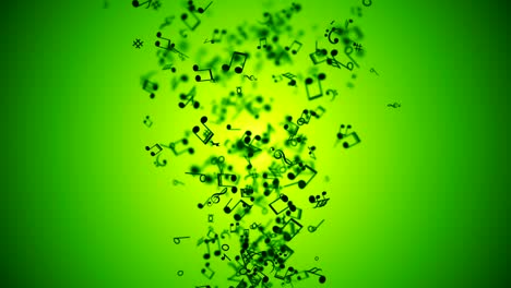fondo animado abstracto con notas de música coloridas. bucle