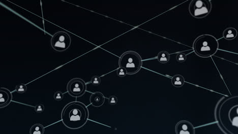 Animation-of-network-of-profile-icons-against-black-background