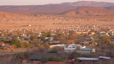 establishing shot of the himba tribal market town of opuwo in northern namibia 1