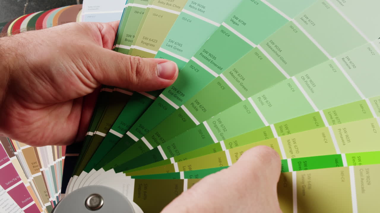 스치로 페인트 색을 선택하는 것