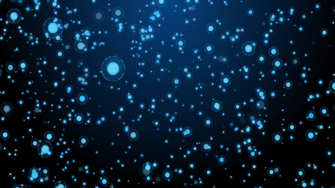 해군 배경에 떨어지는 파란색 원의 애니메이션