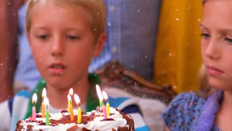 animation of white spots over children having fun at birthday party