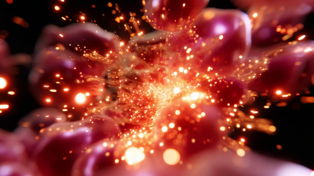 Explosive Microscopic World: An Enthralling Journey Through the Heart of Cellular Activity, Capturing Vibrant Particles and Energy Bursts Revealing the Hidden Beauty of the Biological Universe