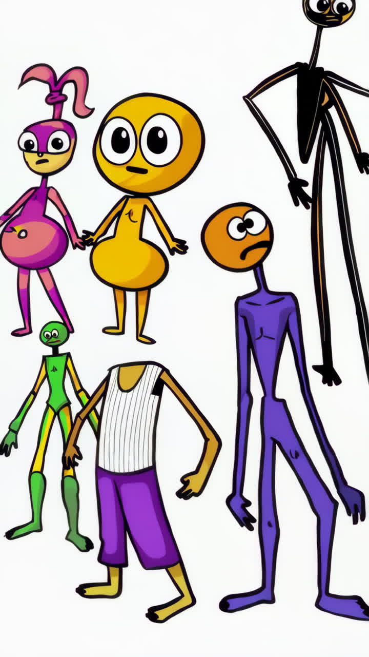 Colorful Stylized Cartoon Characters