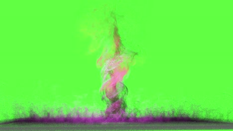 colorful explosion on green screen