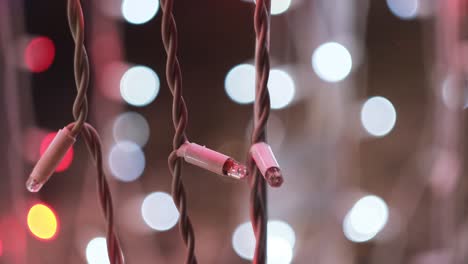 close-up of christmas lights