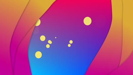 animation of yellow dots over colorful background