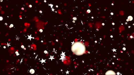 animation of dots and stars moving on black background