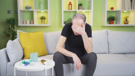 hombre llorando que no quiere usar drogas.