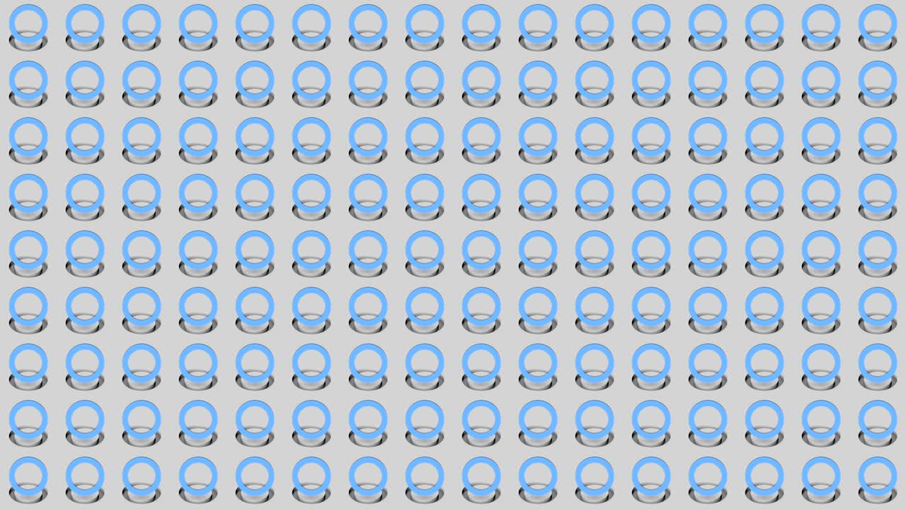 추상적인 이소메트릭 배경, 파란 반지, 위아래 움직임