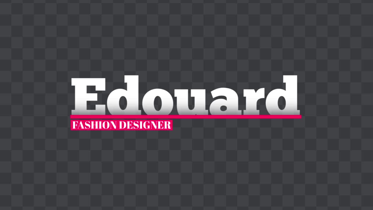Animated Lower Third Title for Fashion Designer Edouard
