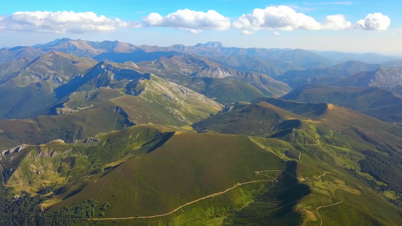 Panorama: The drone's lens unfolds a vast panorama in Picos de Europa, revealing a symphony of untamed beauty