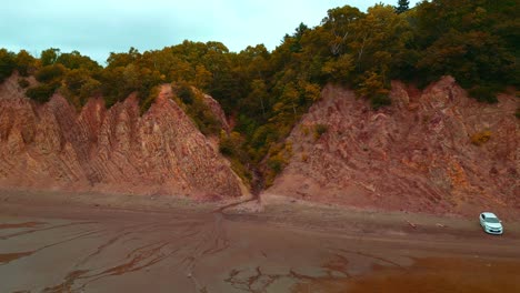 red cliffs and coastal scenery