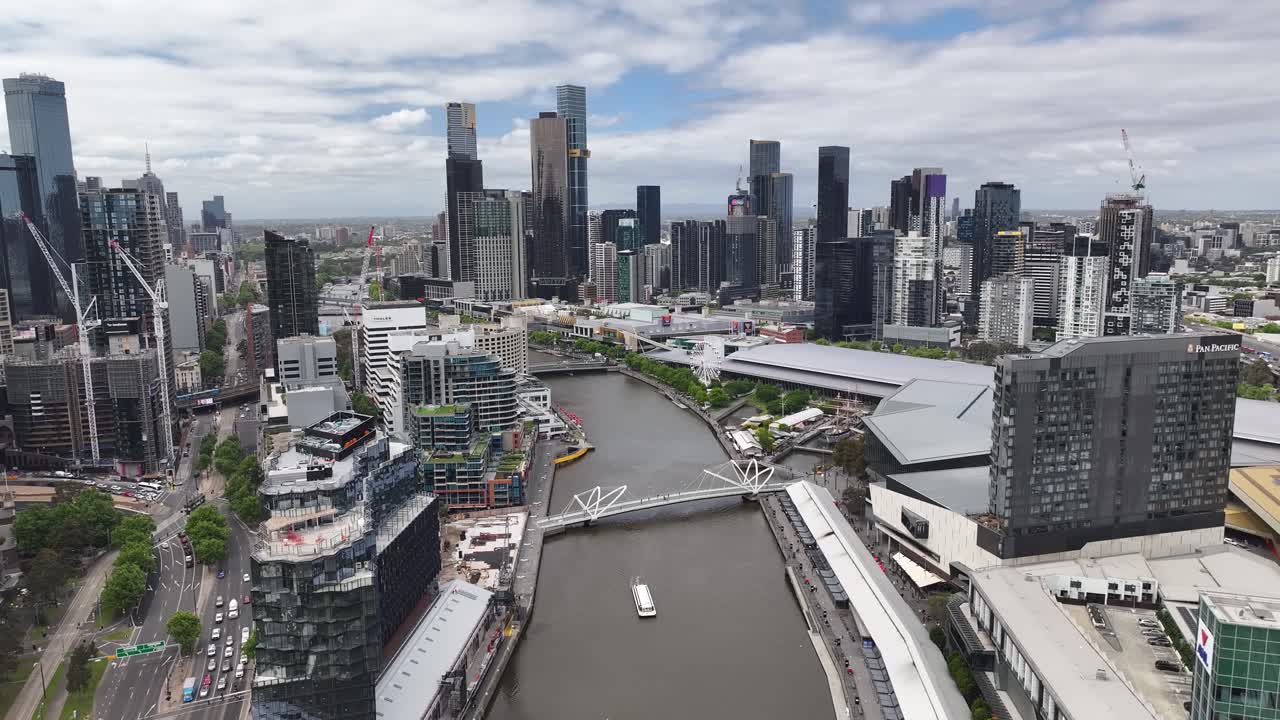 Aerial View of Melbourne City Skyline