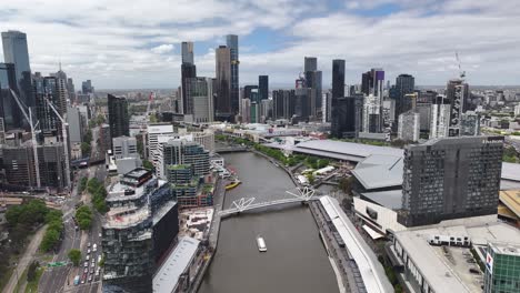 aerial view of melbourne city skyline