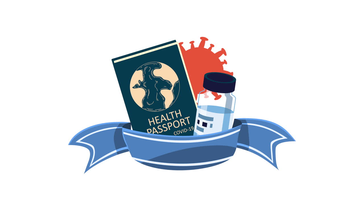 코로나19 백신 접종 용기와 여권