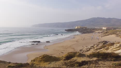 a windy, sunny day at guincho beach, portugal