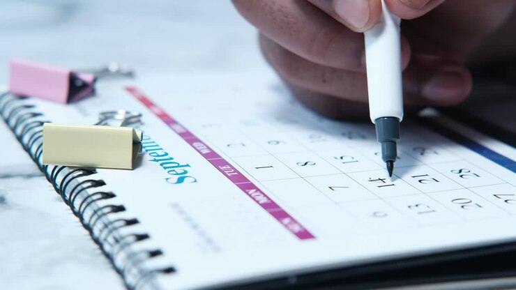 Marking a date on a calendar