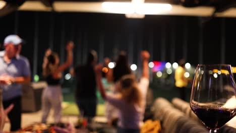 friends cheer and celebrate at a golf event