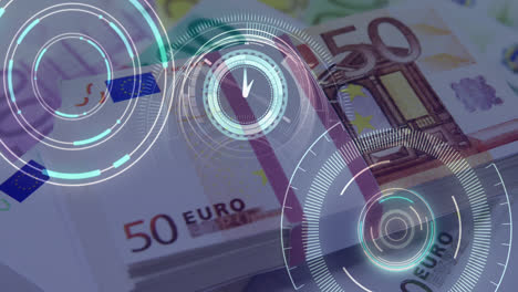 animation of clocks over banknotes