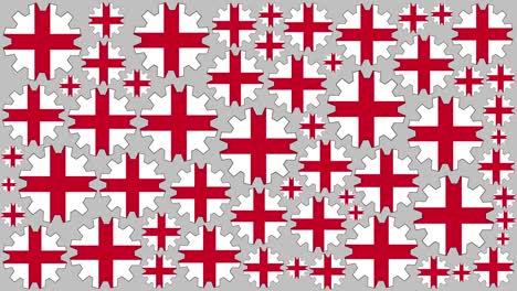 la bandera inglesa girando en el fondo