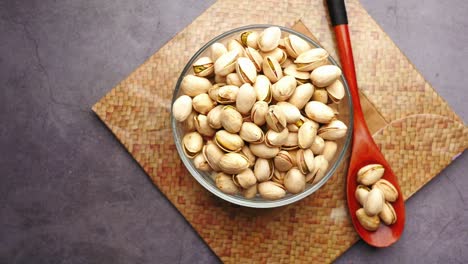 pistachios in a glass bowl