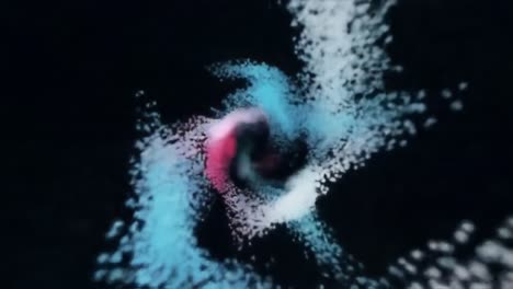 a stunning visual journey through a vibrant, hypnotic swirl of colors and particles in mesmerizing motion, capturing the essence of fluid dynamics and artistry