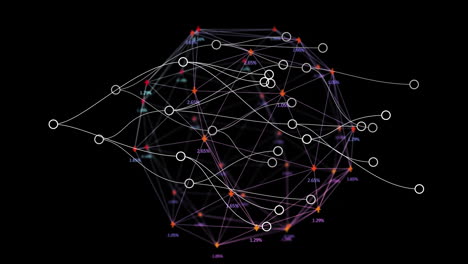 animación de la red de conexiones y procesamiento de datos en todo el mundo