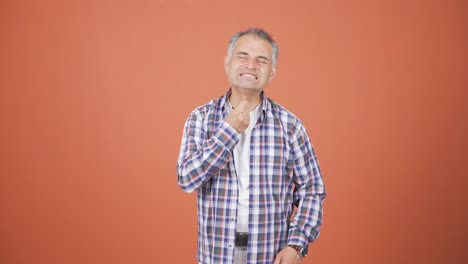 hombre con dolor de garganta.