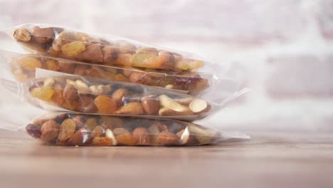 stacked bags of trail mix