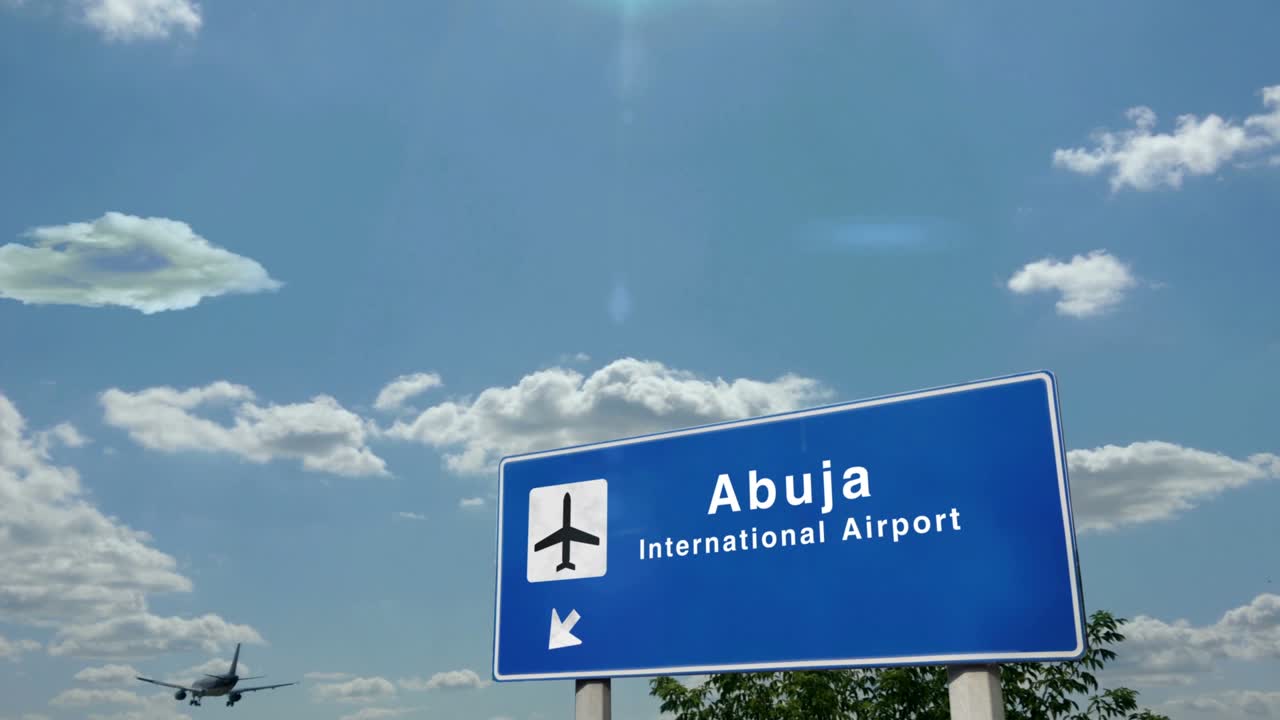 Airplane landing at Abuja Nigeria airport