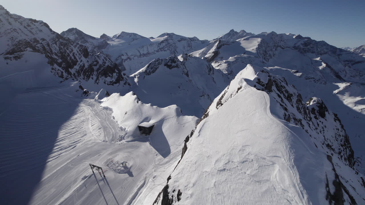 Astonishing depths of Kitzsteinhorn mountain Tauern Austria aerial