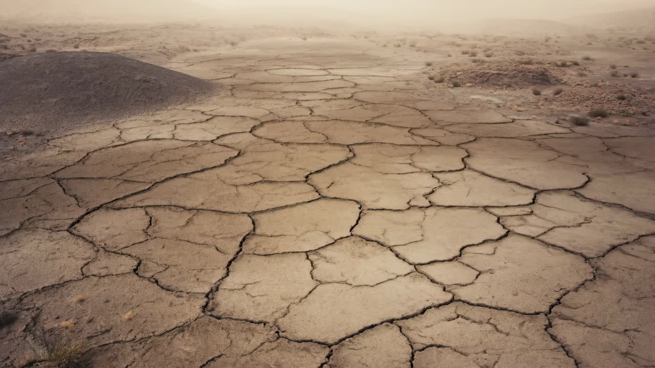 Vast Cracked Earth Landscape in Arid Conditions