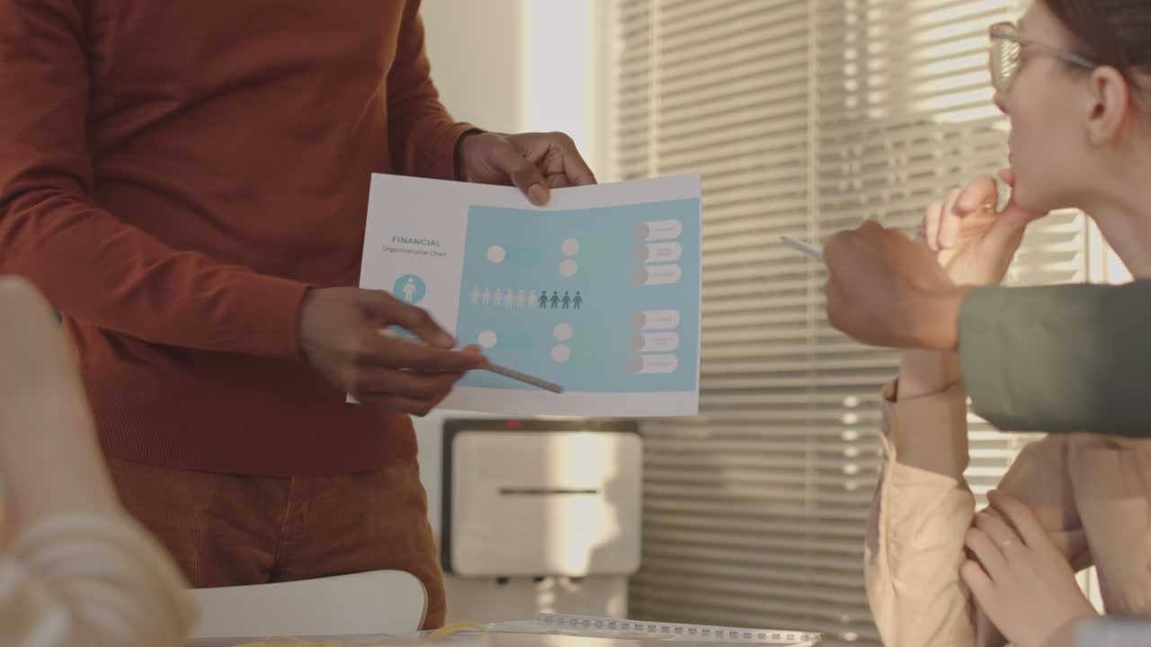 Marketing Specialists Discussing SMM Trends during Meeting