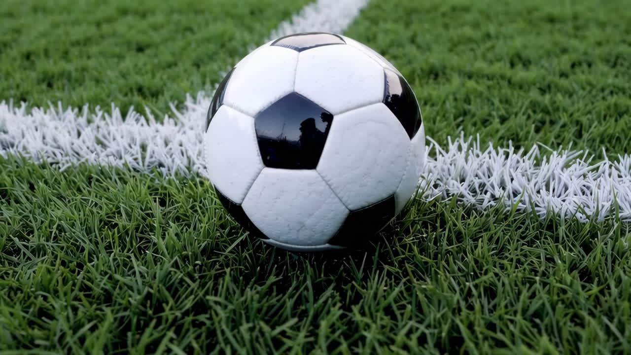 Fodbold på en græsmark