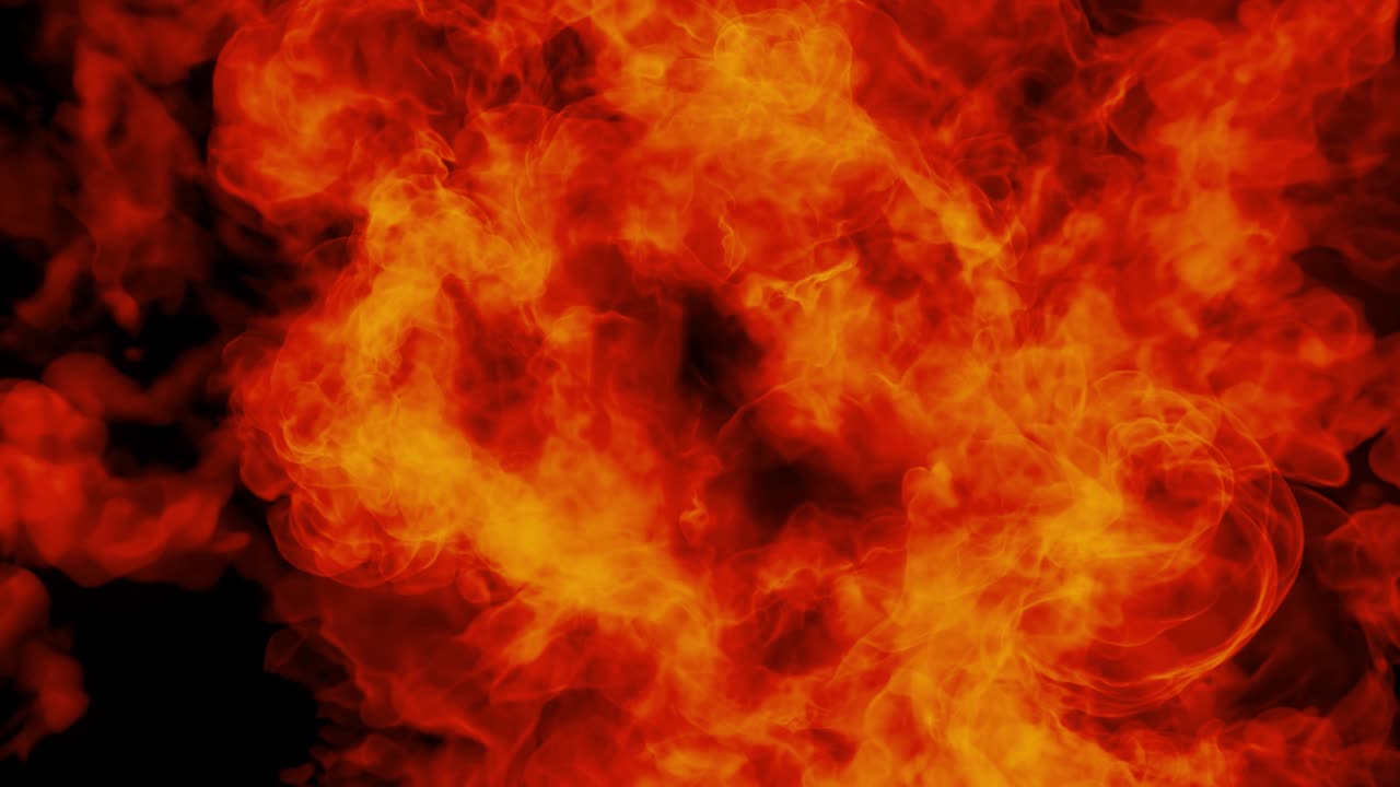 4k fondo de movimiento abstracto de llamas, calor ardiente, fuego bailando formando en el flujo de ondas un bucle sin fisuras. ondas de energía y infierno simulado, llamas. bucle sinfisuras. renderización 3d