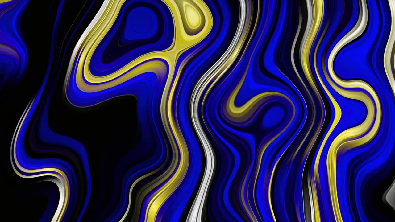 4k abstract blue color liquid fluid paint surface swirl background ...