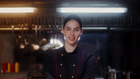 female chef portrait in a kitchen