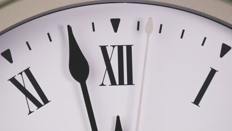 el reloj blanco de la pared dice la hora de las doce.