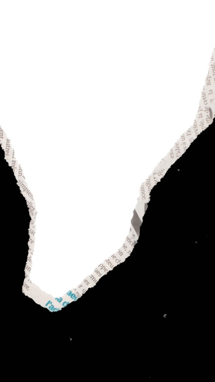 Torn Newspaper Page Reveal Transition with Alpha Channel