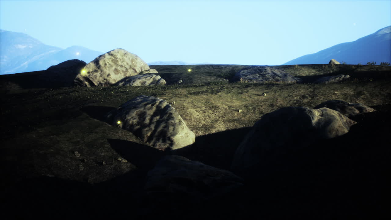 산과 바위가 있는 경치 좋은 풍경