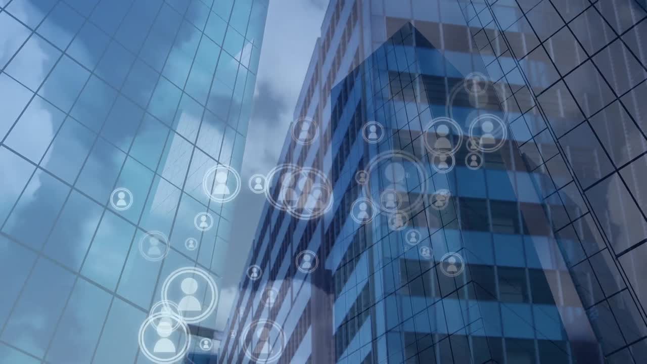 都市景観上の接続ネットワークのアニメーション