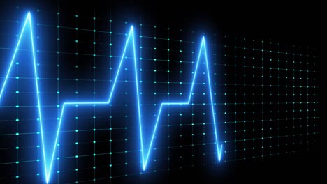 Animation-of-cardiograph-over-black-background