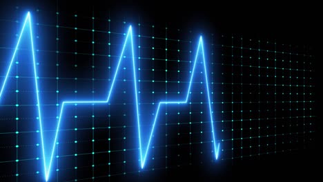 animación del cardiógrafo sobre un fondo negro