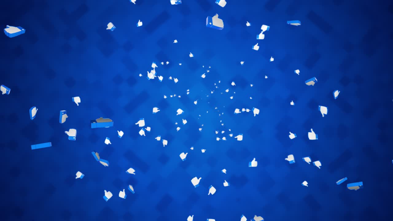 Falling like emoji social network rendering with channel gesture thumb up appears remote assistance