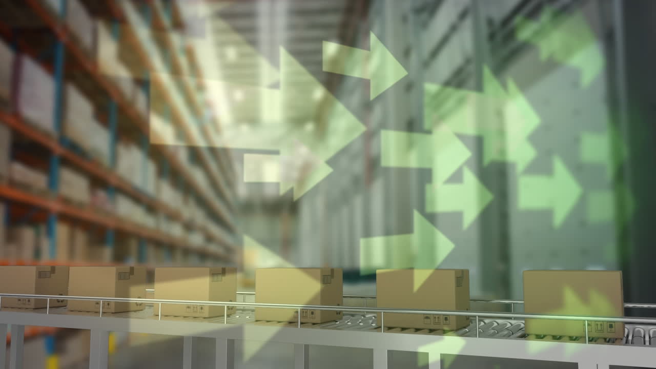 컨베이어 벨트 에 있는 패키지