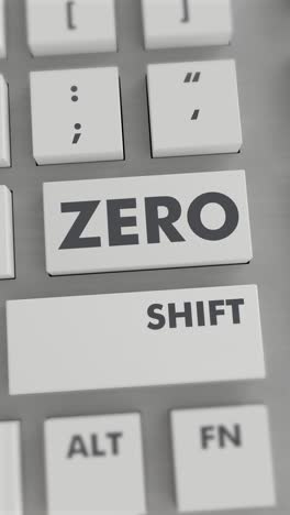 pressione del pulsante zero sulla tastiera video verticale