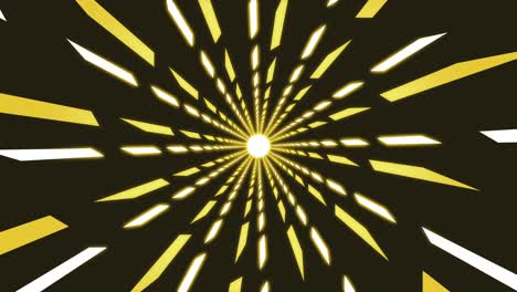 líneas abstractas forma animación amarillo digital minimalista túnel futurista fondo en bucle