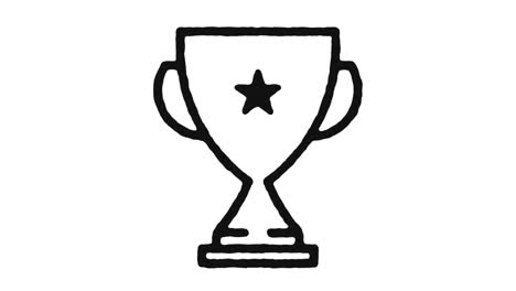 imágenes de animación del icono del trofeo y canal alfa