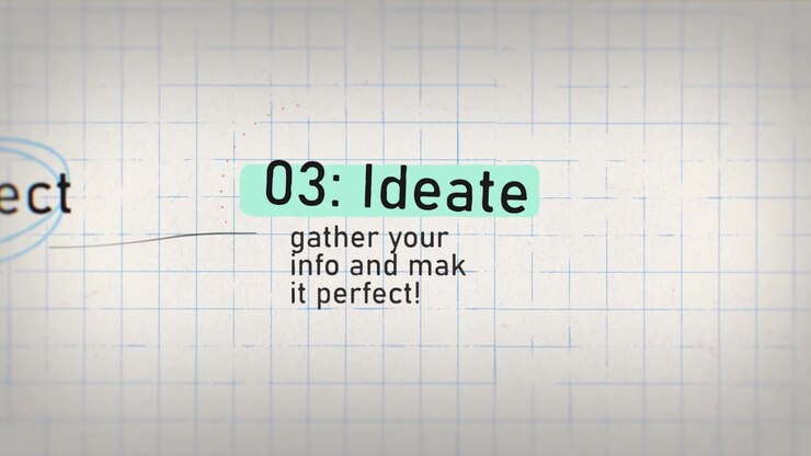 Animated Business Process Steps with Handwritten Notes on Grid Paper
